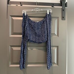 NWT Smocked Long sleeve off shoulder top